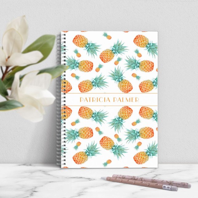 Modern ananas Fruit Mönster Anteckningsbok (Modern Pineapple Fruit Pattern Notebook)