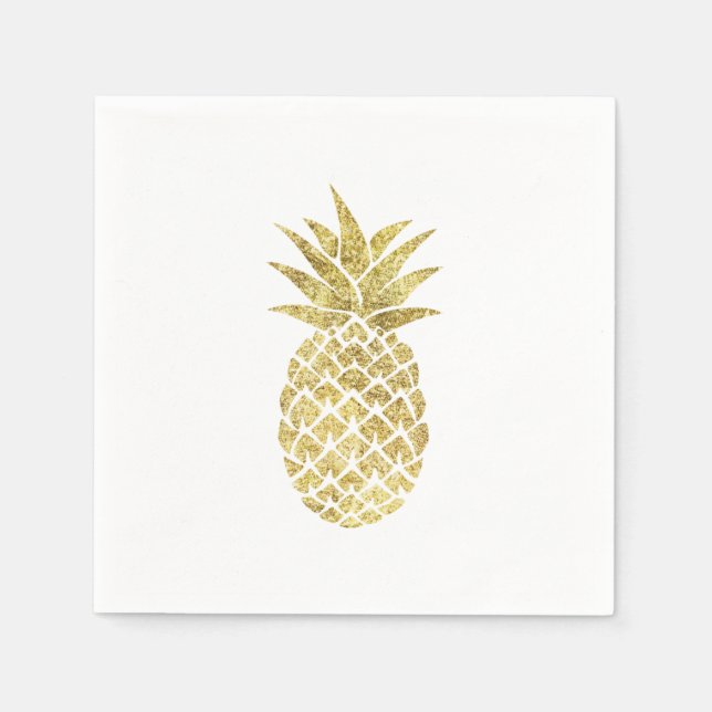 Modern ananas Guld Pappersservett (Framsidan)