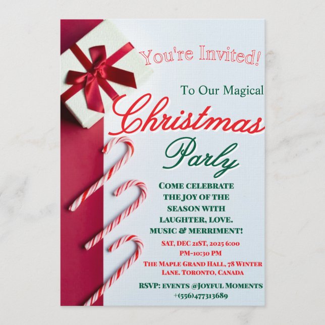 "Modern and Elegant Christmas & New Year Invitatio Inbjudningar (Framsida)
