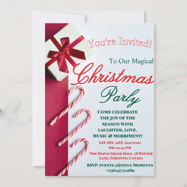 "Modern and Elegant Christmas & New Year Invitatio Tack Kort (Framsida)