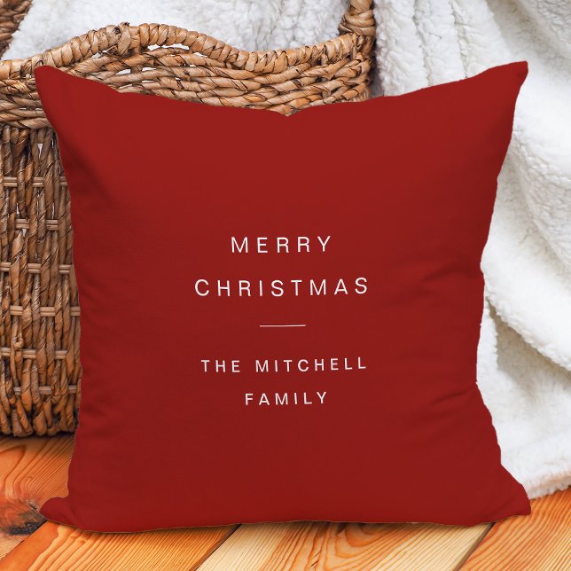 Modern and Minimal Typography | Red Christmas Kudde (Skapare uppladdad)