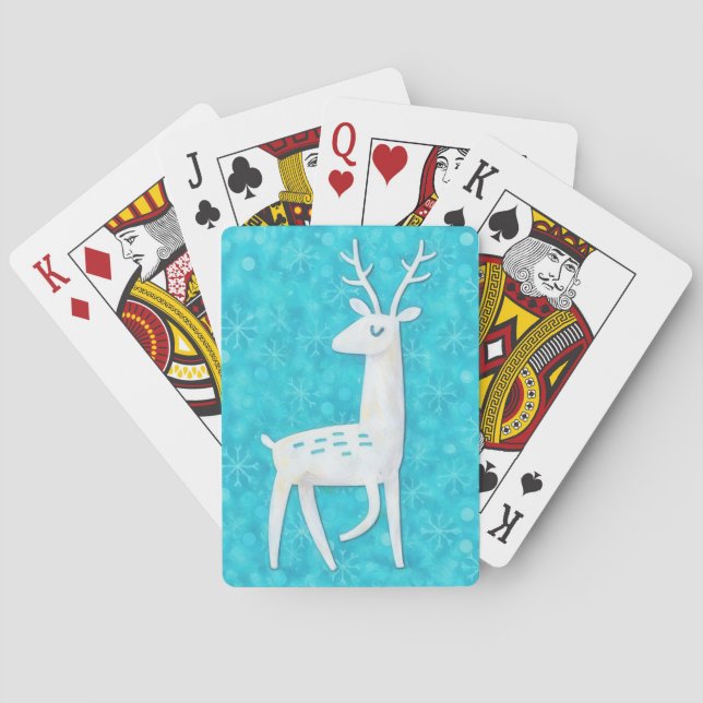 Modern and Retro Style Reindeer Deer Holiday Casinokort (Baksidan)