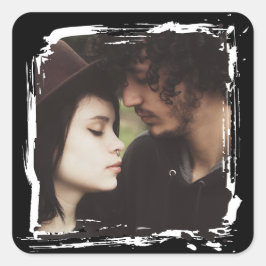 Modern and Simple Unique Photo Template Wedding Fyrkantigt Klistermärke