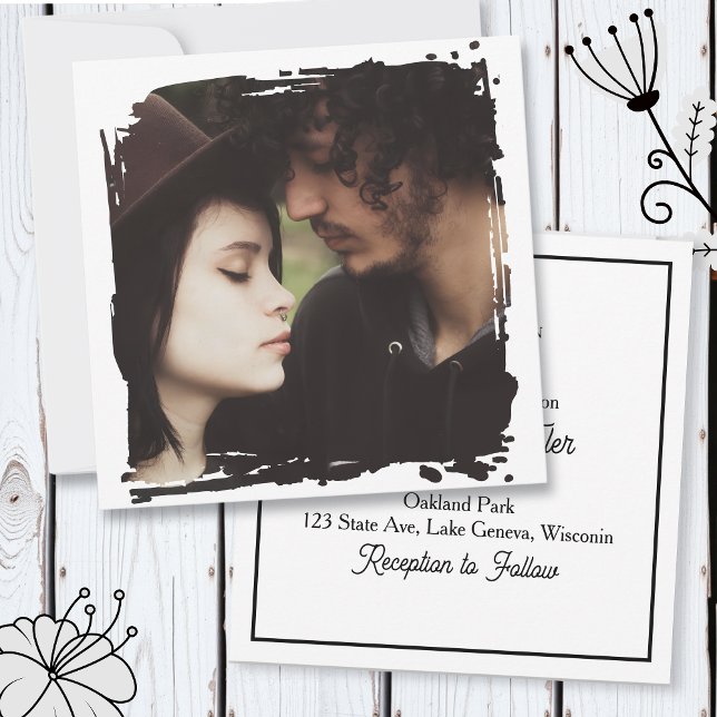 Modern and Simple Unique Photo Template Wedding Inbjudningar (Skapare uppladdad)