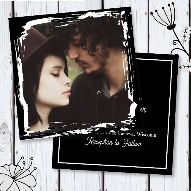 Modern and Simple Unique Photo Template Wedding Inbjudningar (Skapare uppladdad)