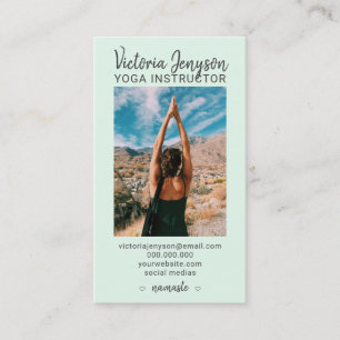 Modern andlig-meditationsfotoyoga mynta visitkort