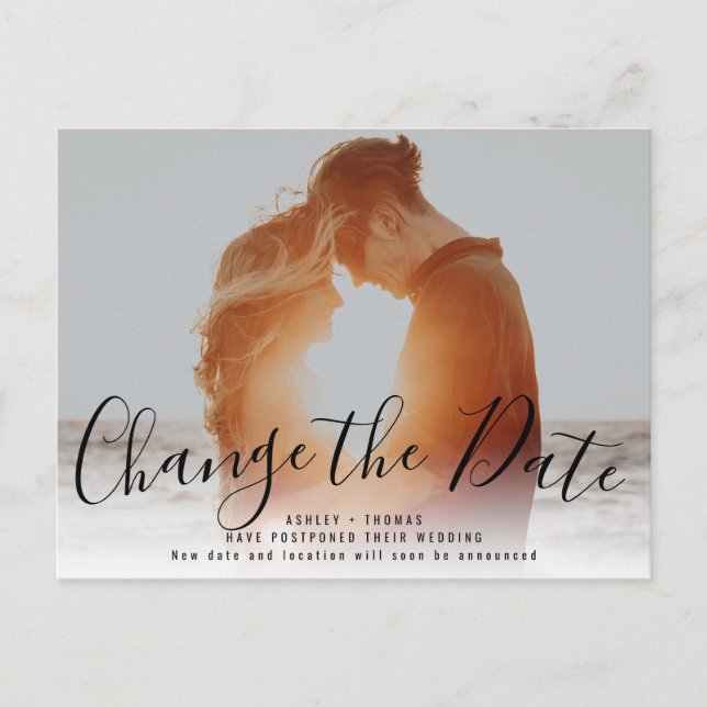 Modern Ändra datum | Ladda upp ditt foto Vykort (Framsida)