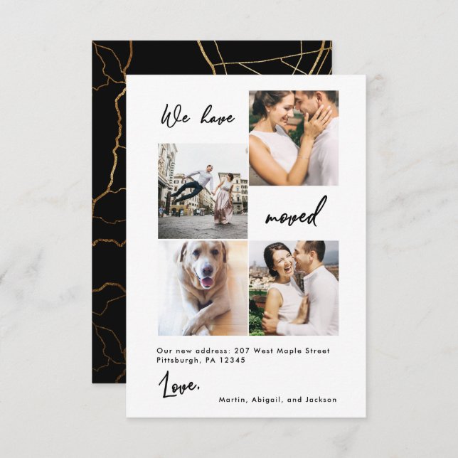 Modern ändring av Adress Flytta Announcement Photo Tack Kort (Fram/baksida)
