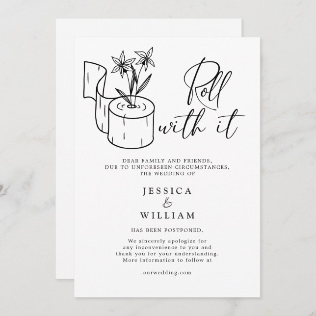 Modern ändring av uppskjutet datum - händelse avbr inbjudningar (Fram/baksida)