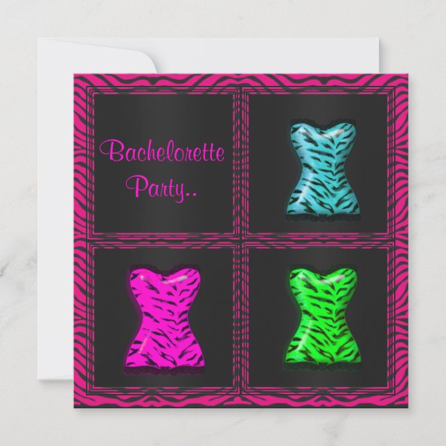 MODERN ANIMAL BACHELORETTE PARTY INVITATIONS INBJUDNINGAR (Framsida)