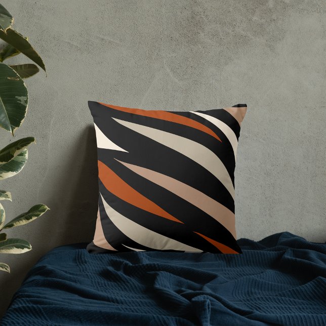 Modern Animal Rand Natural Earth Tones Kudde (Skapare uppladdad)