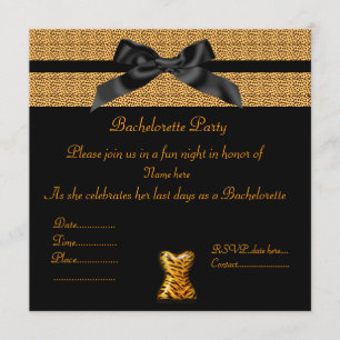 MODERN ANIMAL TRINT WITHBOW BACHELORETTE INBJUDAN