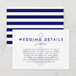 Modern Ankare Bröllopsdetaljkort OSA Kort