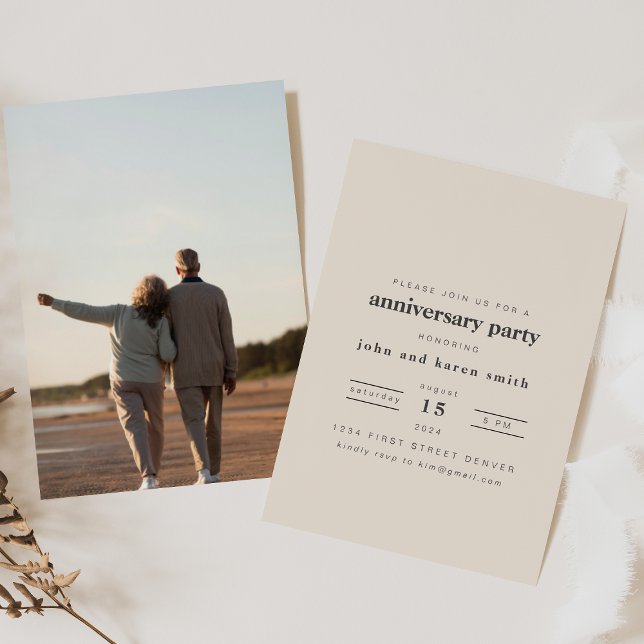 Modern Anniversary Party Invitation Inbjudningar (Skapare uppladdad)