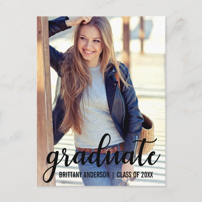 Modern annonseringsfoto för Trendig Studenten Meddelande Vykort (Framsida)