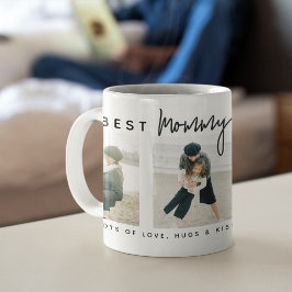 Modern Anpassad Bästa Mamma Någonsin | 3 Foto Kaffemugg