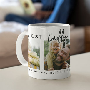 Modern Anpassad Bästa Pappa Någonsin 3 Foto Kaffemugg