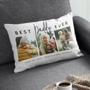 Modern Anpassad Bästa Pappa Någonsin   3 Foto Lumbarkudde