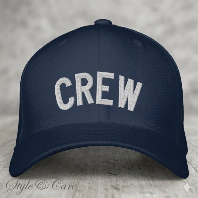 Modern Anpassad CREW Text Broderad Keps (Modern Custom CREW Text Embroidered Baseball Cap)