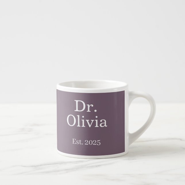 Modern Anpassad Dr. Namn Med Datum Violett Espressomugg (Höger)