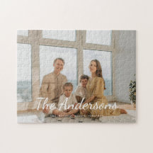 Modern anpassad foto familjenamn manus