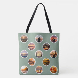 Modern anpassad fotokollage prickig totebag tygkasse