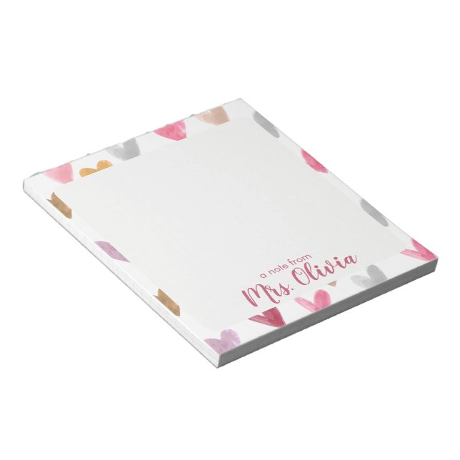Modern Anpassad Lärare Skrivbord Notepad Anteckningsblock (Vinklad)
