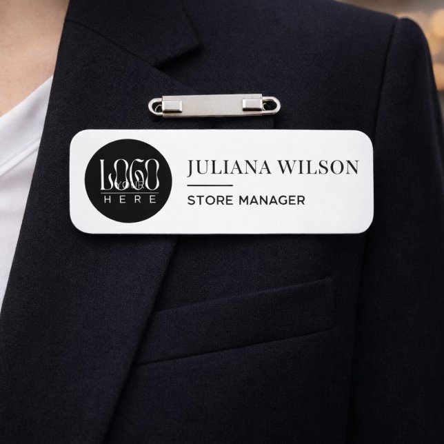 Modern anpassad logotyp för anställdas magnetiska  namnbricka (Modern Custom Logo Employee Magnetic Safety Pin Name Tag)