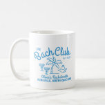 Modern Anpassad namnö Datum Bachelorette Blue Kaffemugg<br><div class="desc">Modern "Anpassad" Island Date "Bachelorette Blue Mugg".</div>