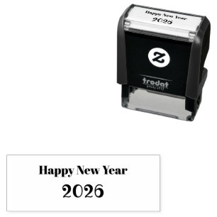 Modern Anpassad Text Gott Nytt År Självfärgande Stämpel