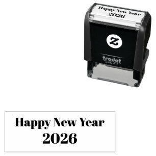 Modern Anpassad Text Gott Nytt År Självfärgande Stämpel