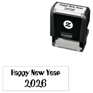 Modern Anpassad Text Gott Nytt År Självfärgande Stämpel