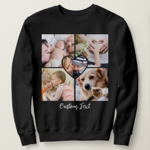 Modern anpassad text med fotokollage hjärta t shirt