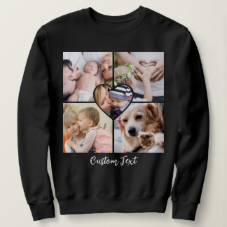 Modern anpassad text med fotokollage hjärta t shirt