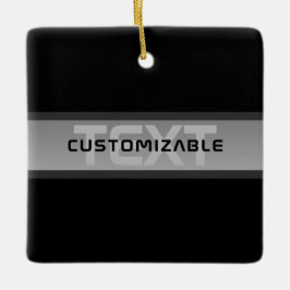 Modern Anpassade-lagrad text | Svart och Grått Julgransprydnad Keramik