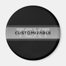 Modern Anpassade-lagrad text | Svart och Grått Magnet