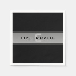 Modern Anpassade-lagrad text | Svart och Grått Pappersservett