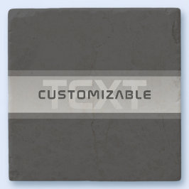 Modern Anpassade-lagrad text | Svart och Grått Stenunderlägg