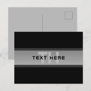 Modern Anpassade-lagrad text Svart och Grått Vykort