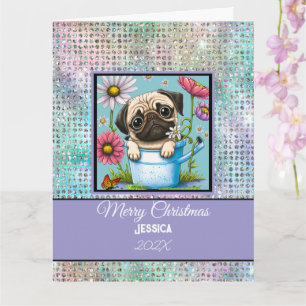 Modern Anpassade Pet Pastel-jul Kort