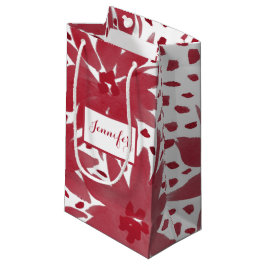 Modern anpassadFloral Design Ruby Red Gift Bag