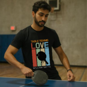 Modern Anpassat Namn Bordtennis Älskare Färgrik T Shirt