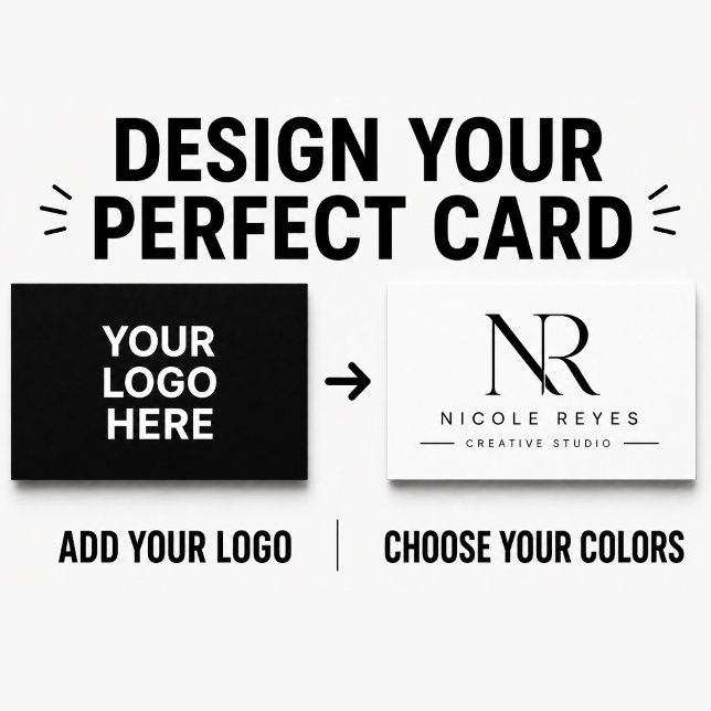 Modern anpassat svart och vitt visitkort  (YOUR LOGO HERE BUSINESS CARD)