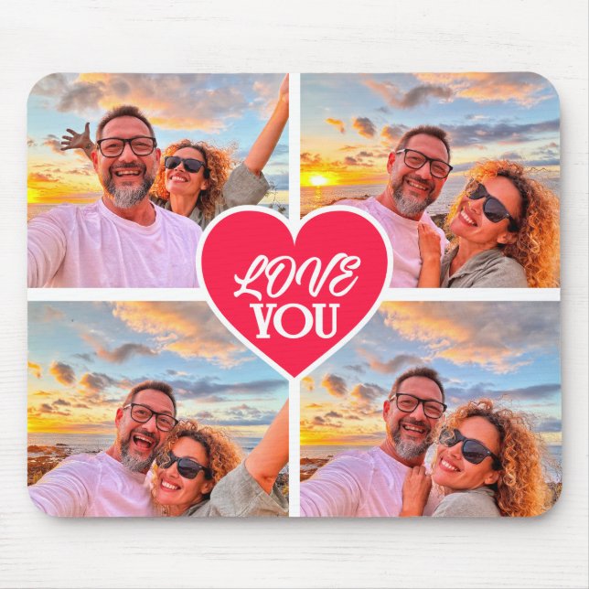 Modern Anpassningsbar 4-fotomallsamling Musmatta (Framsidan)