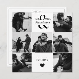 Modern anpassningsbar 7 Koppla foton med Monogram Julkort