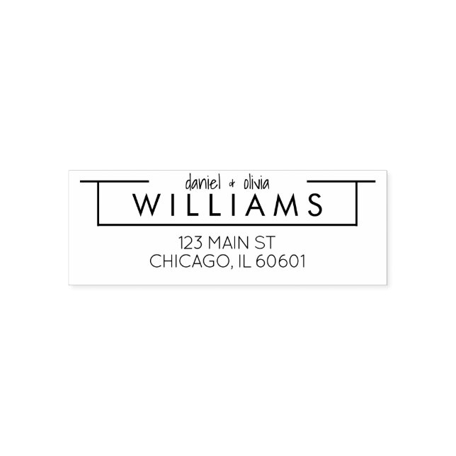 Modern | ANPASSNINGSBAR ADRESS FRIMÄRKE Självfärgande Stämpel (Design)