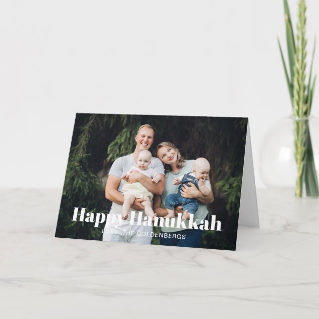 Modern anpassningsbar av foto i familjen har struk helgkort (Framsida)