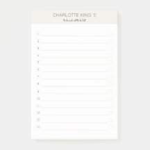 Modern anpassningsbar Beige White Post-it Notes