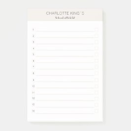 Modern anpassningsbar Beige White Post-it Notes Block