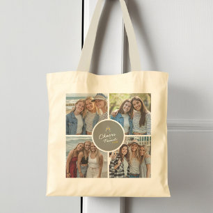 Modern Anpassningsbar Besties Photo Collage Elegan Tygkasse